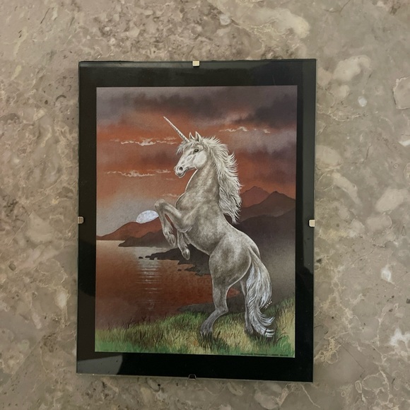 Wrightsons Foilgraphics Other - Vintage Wrightsons Foilgraphics London Unicorn in Valley Etching Framed Art